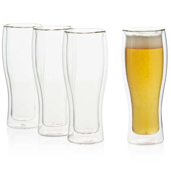 NIB Henckels International 14-oz. Double Wall Beer Glass, 4-pack - Picture 2 of 8